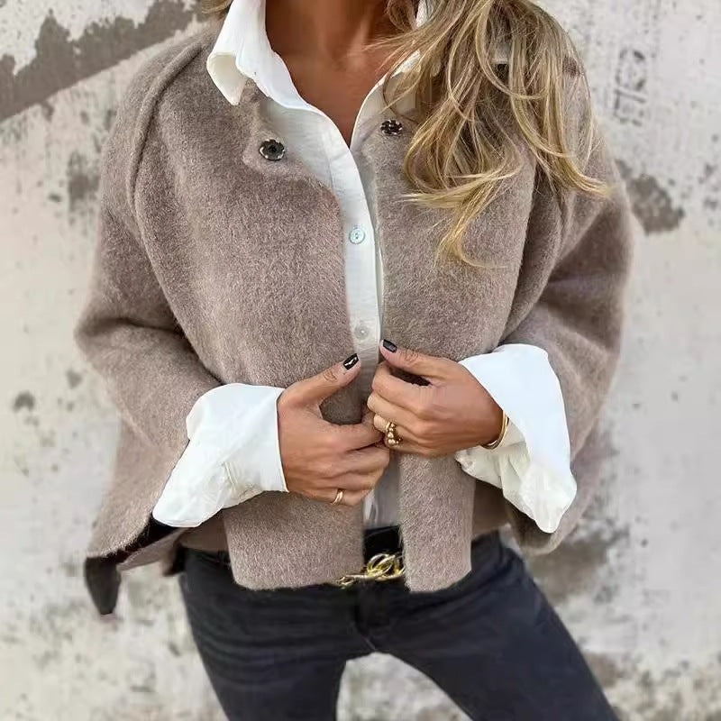 Victoria – Cropped Button-Front Knit Cardigan