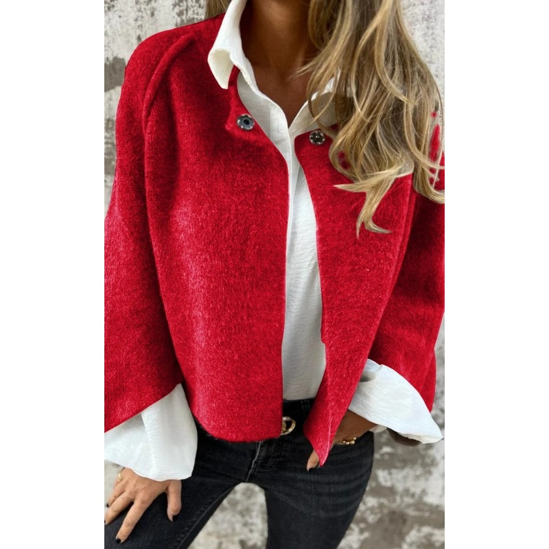 Victoria – Cropped Button-Front Knit Cardigan