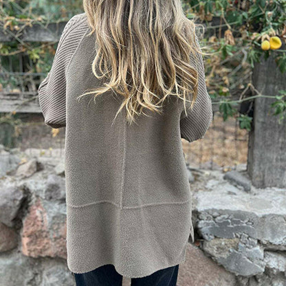 Danielle – Knit Sleeve Double-Breasted Jacket