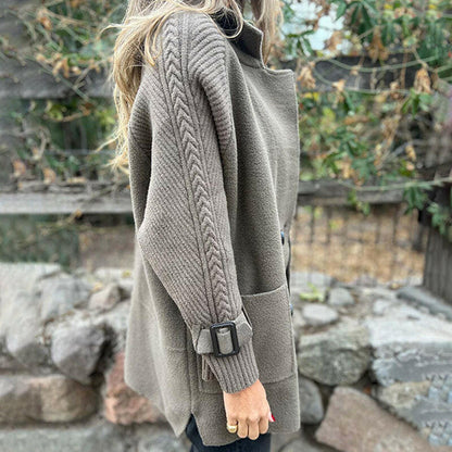 Danielle – Knit Sleeve Double-Breasted Jacket
