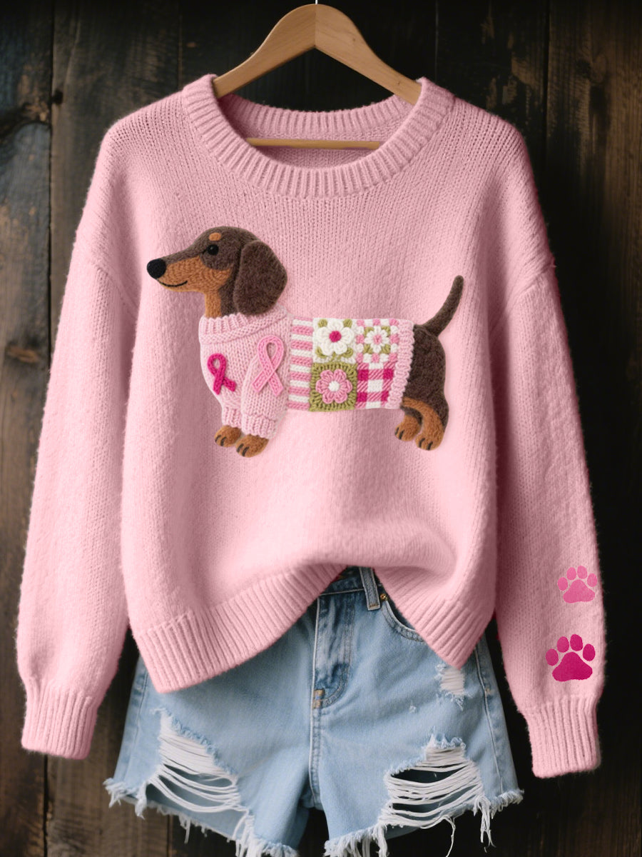 Stacey – Dachshund Graphic Knit Sweater