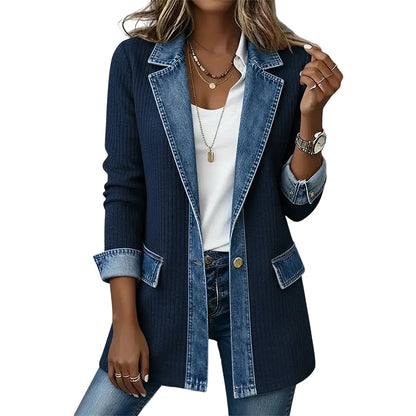 Brenda – Knit and Denim Patchwork Jacket