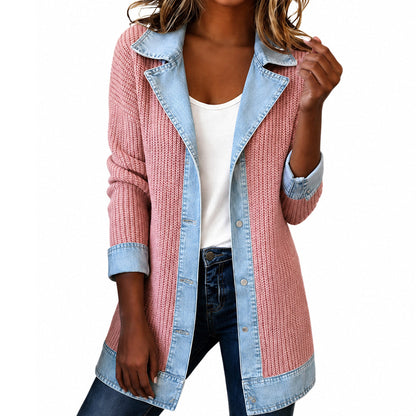 Brenda – Knit and Denim Patchwork Jacket