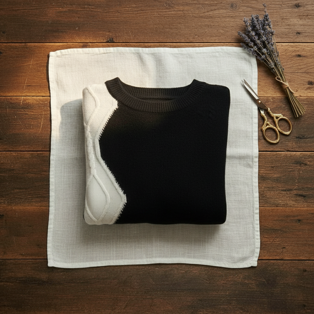 June – Colour-block Knit Crew Neck Sweater