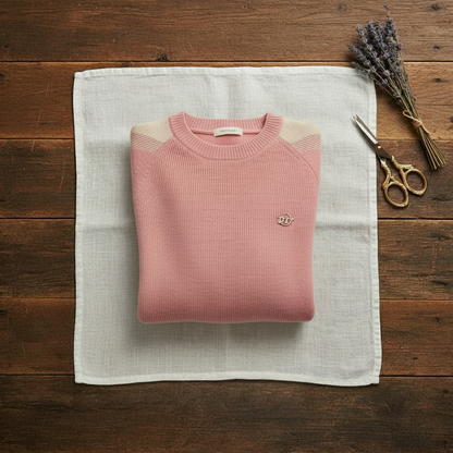 Martha – Contrast Sleeve Crew Neck Sweater
