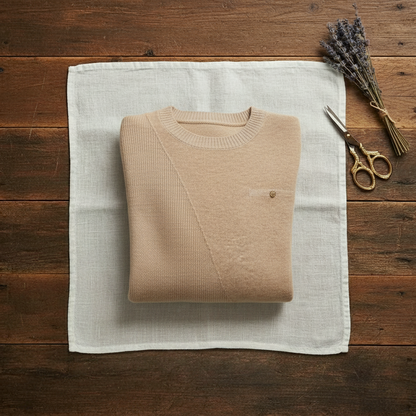 Evangeline – Crew Neck Sweater with Contrast Trim