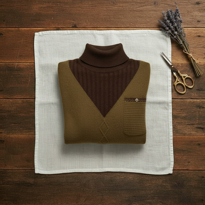 Ramona – V-Neck Knit Sweater with Chest Pocket