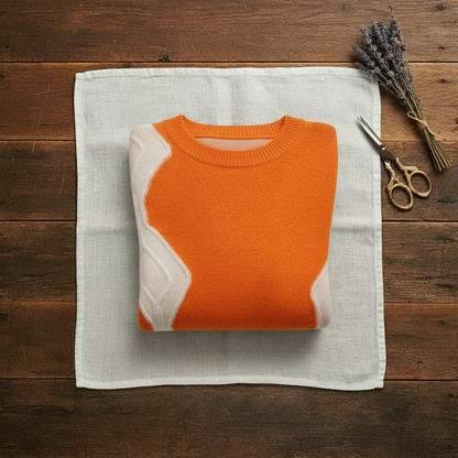 June – Colour-block Knit Crew Neck Sweater