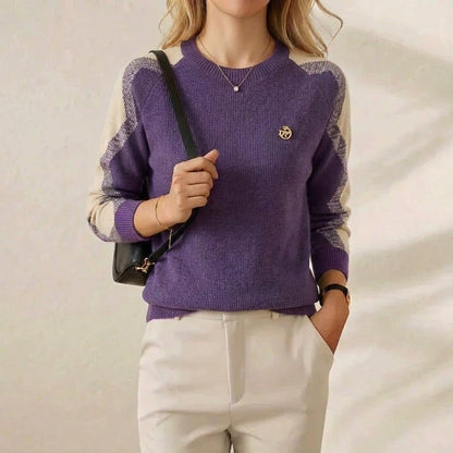 Martha – Contrast Sleeve Crew Neck Sweater