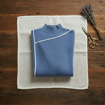 Terri – Turtleneck Sweater with Contrast Trim