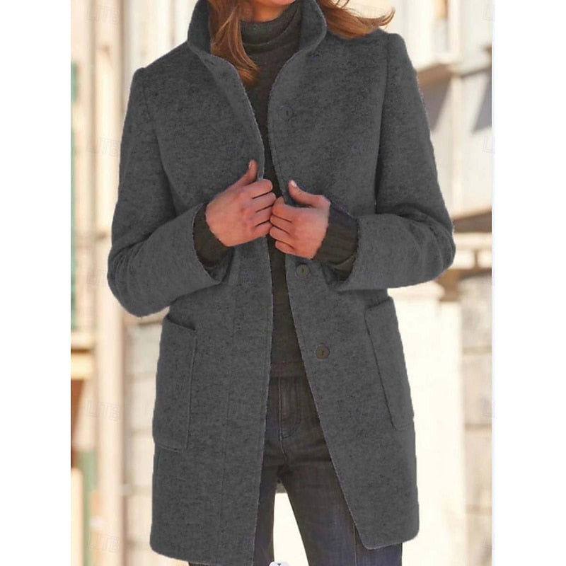 June – Tailored Stand-Collar Coat
