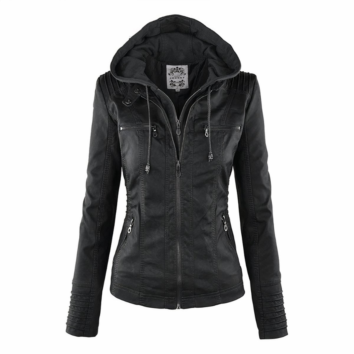 Sandra – Biker Jacket with Removable Hood