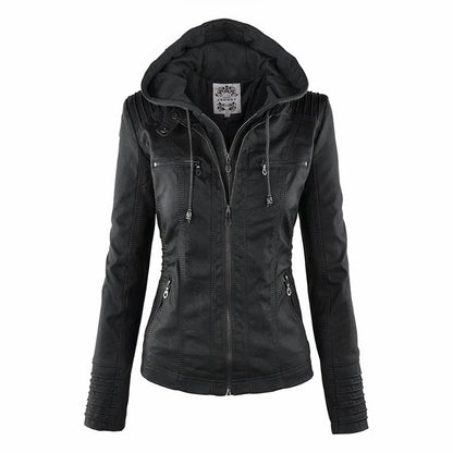 Sandra – Biker Jacket with Removable Hood