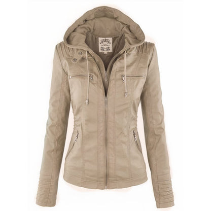 Sandra – Biker Jacket with Removable Hood